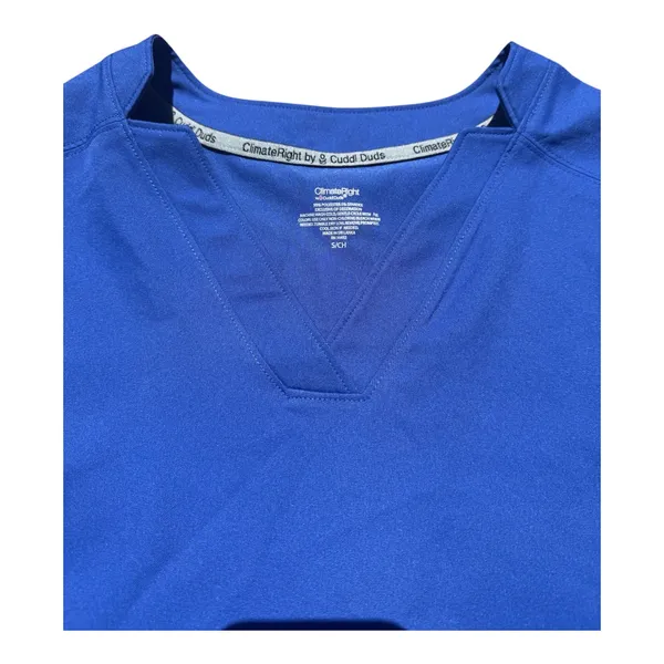 Climate right By Cuddl Duds Scrub Top- Metro blue - Image 2