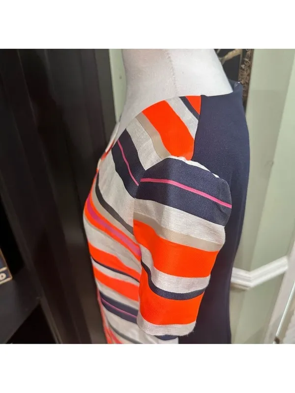 Vilagallo Striped Shift Dress Size 40 (Approx. US 8)Made in Portugal - Image 7