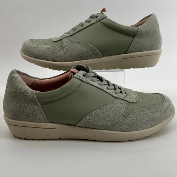 Vionic Karigan Casual Comfort Lace-Up Slip On Sneaker Sage Women 5 Leather Suede - Image 2