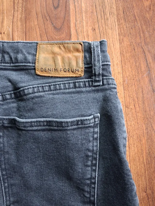 Denim Forum Womens Black Slim Yoko High Rise Button Fly Jeans 26 Organic Cotton - Image 6