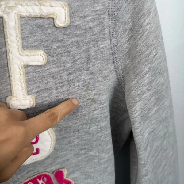 Abercrombie & Fitch Medium Full Zip Hoodie Classic Y2K 2000s Logo‎ Grey - Image 5
