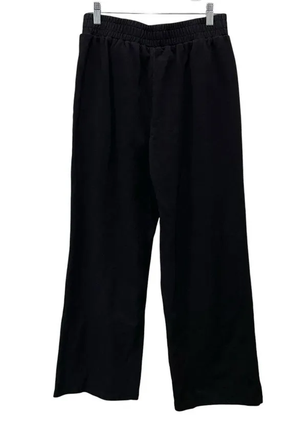 Abela Story + Co Wide Leg Cotton Sweatpants Black Women’s Size Large - Image 4