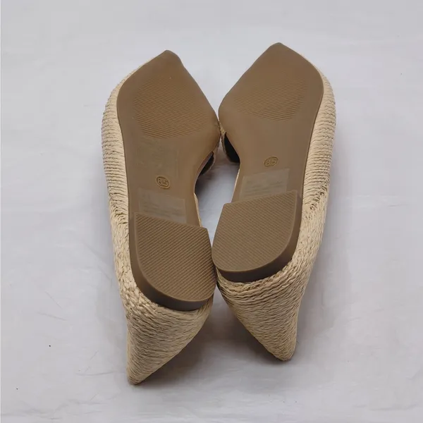 Cape Robbin Womens Raffia D'Orsay Flats Size 8.5 Pointed Toe Slip On Shoes - Image 9