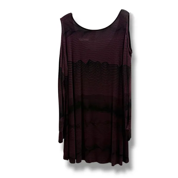 Soma Women's Cold Shoulder Tunic Merlot Agile Lines Banded Cuffs‎ Size Medium - Image 6