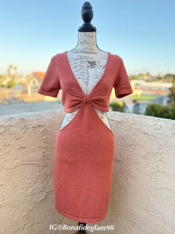 Cult Gaia Billie knit cutout short sleeve mini dress in Jasper size L large NWT - Image 5