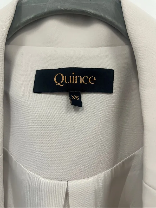 Quince Stretch Crepe Open Blazer Light Cream size XS - Image 2