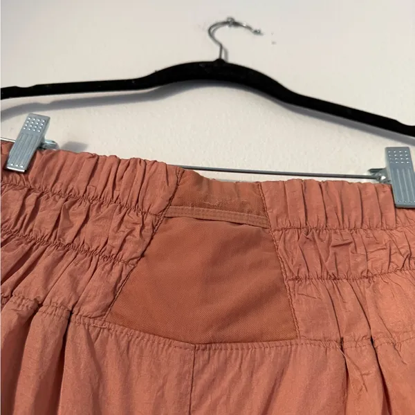 FP Movement by Free People Smocked High-Waist Athletic Shorts in Rust - Image 4