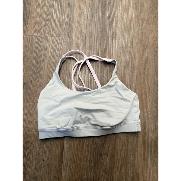 Lululemon Free To Be Bra Wild Light Grey Pink Strappy Sports Bra Size 6‎ LW2540S - Image 3