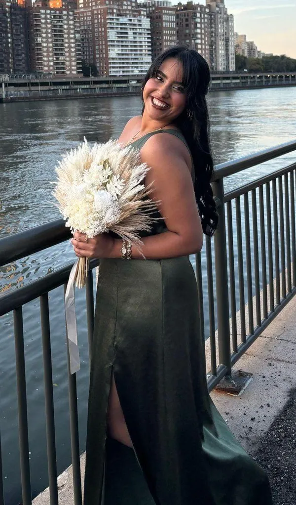 Birdy Grey Emerald Green Satin Maxi dress - Image 2