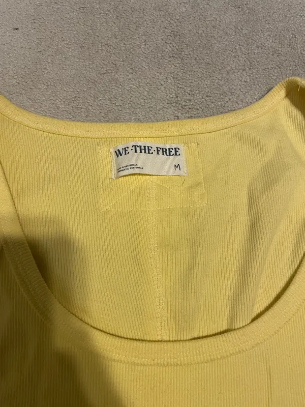 We The Free Sunny Yellow Ribbed Scoop Tank - Image 2