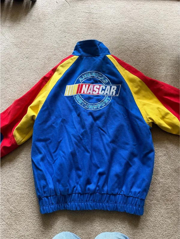 Vintage NASCAR Bomber Jacket Blue Size M - Image 2