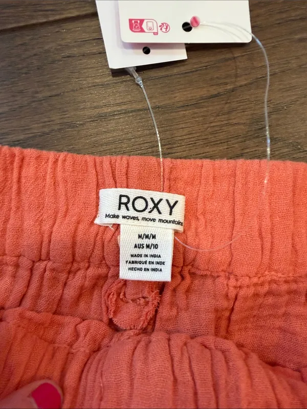 Roxy Apricot Golden Tropics Wide-Leg Pants Size Medium NWT - C72-017 - Image 4