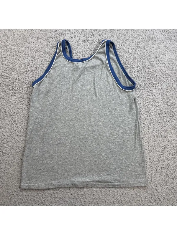 Vintage 90s Disney Mickey Mouse Tank Top M USA Made Ringer Single Stitch Gray - Image 2