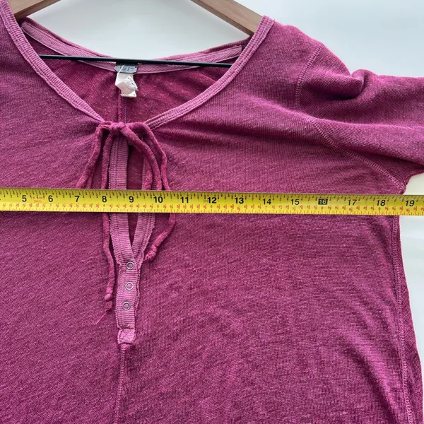 Free People Affogato Hacci Henley Linen Blend Top long sleeve lightweight S - Image 8