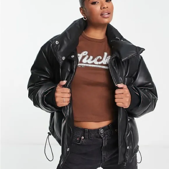 Missguided faux leather puffer - Image 4