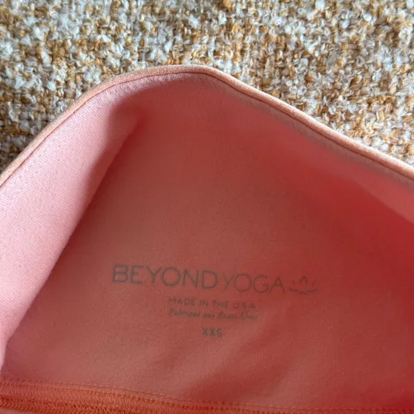 Beyond Yoga Spacedye High Waisted Biker Shorts Orange XXS Activewear Gym Workout - Image 4