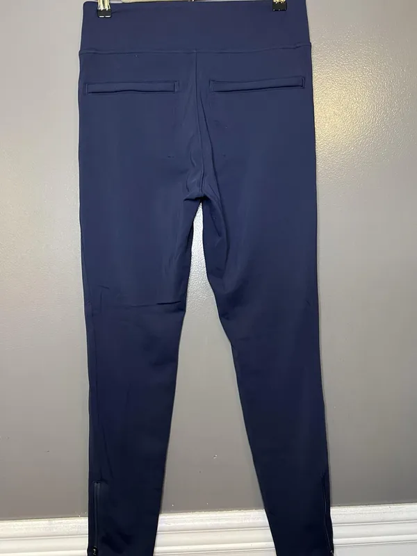 Athleta Pants Womens Medium Blue Skinny Track Ankle Zip Pocket Stretch Athletic - Image 4