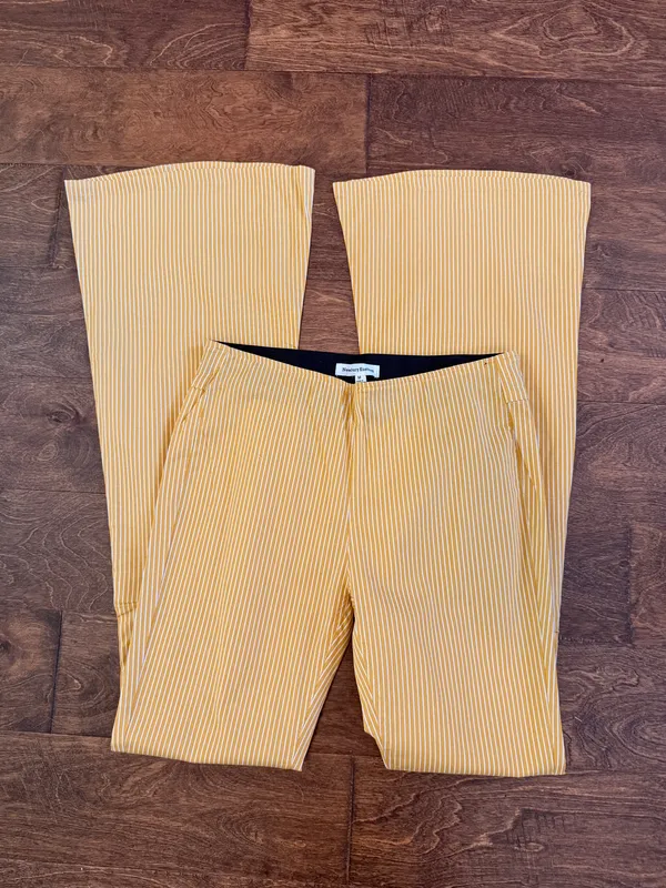 Newbury Kustom NWOT The Hayes High Waist Striped Flare in Mustard - Image 5