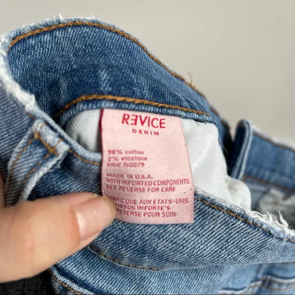 Revice Dream fit straight‎ leg raw hem high rise distressed jeans size 32 - Image 10