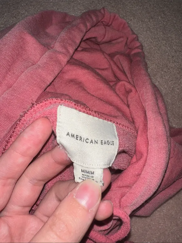 American Eagle Light Red Oversized Pullover Hoodie - Image 4