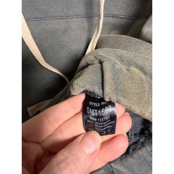 POL Washed Half-Zip Hoodie Kangaroo Pocket S Teal Boho Lounge Cozy‎ - Image 6