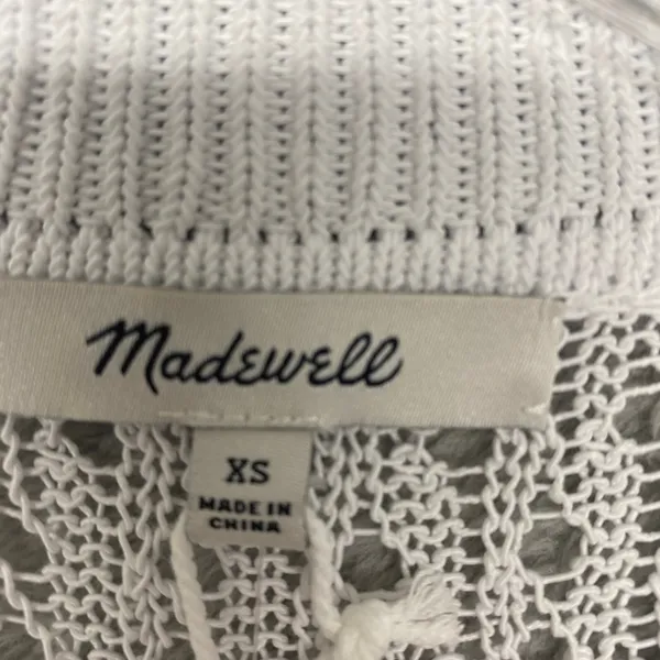Madewell Sweater‎ Womens XS White Relaxed Open Stitch Tee Crewneck Crop NV254 - Image 4