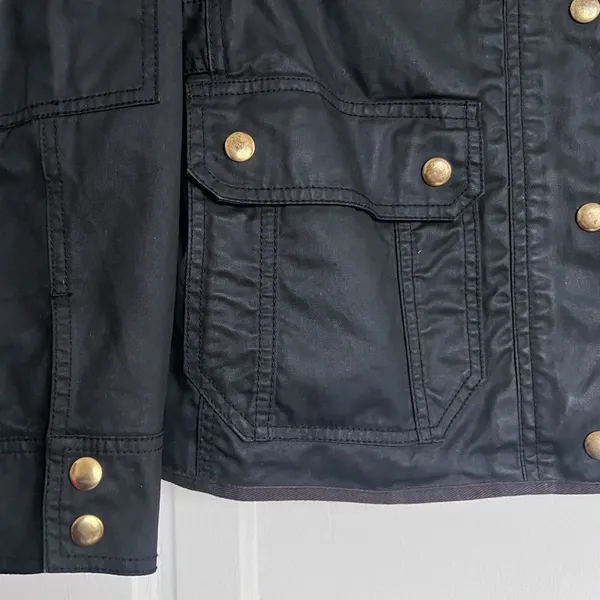 J Crew • Downtown Field Jacket waxed cotton canvas black military utility cargo - Image 8