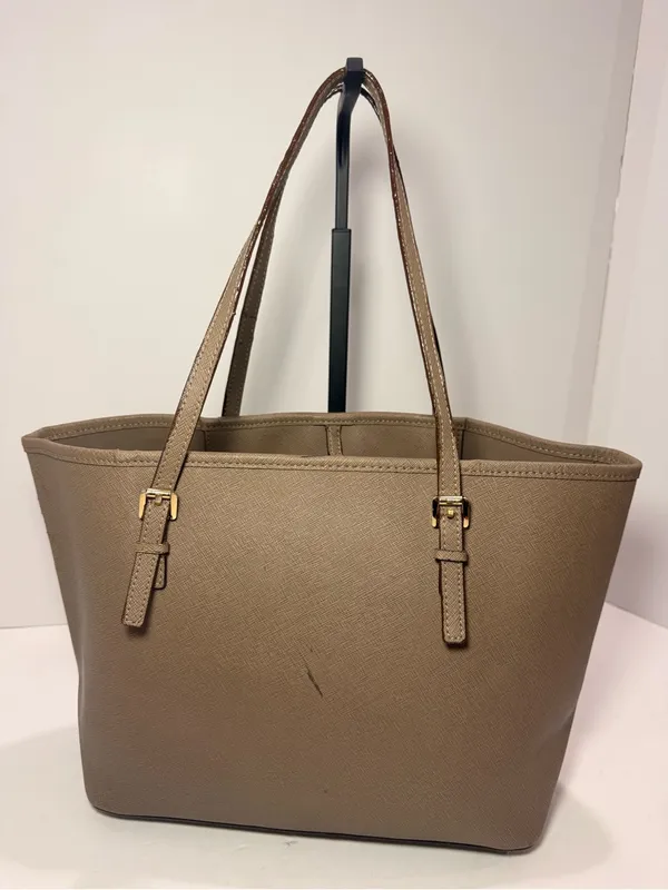 Michael Kors Saffiano Leather Tote – Taupe / Greige - Image 12