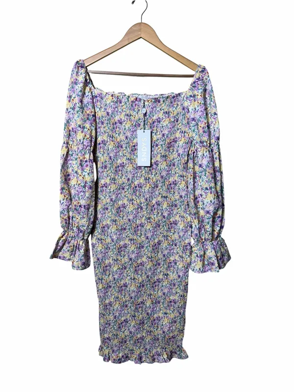 New Revolve SNDYS Courtney Midi Dress in Lilac Floral Size 8 - Image 2