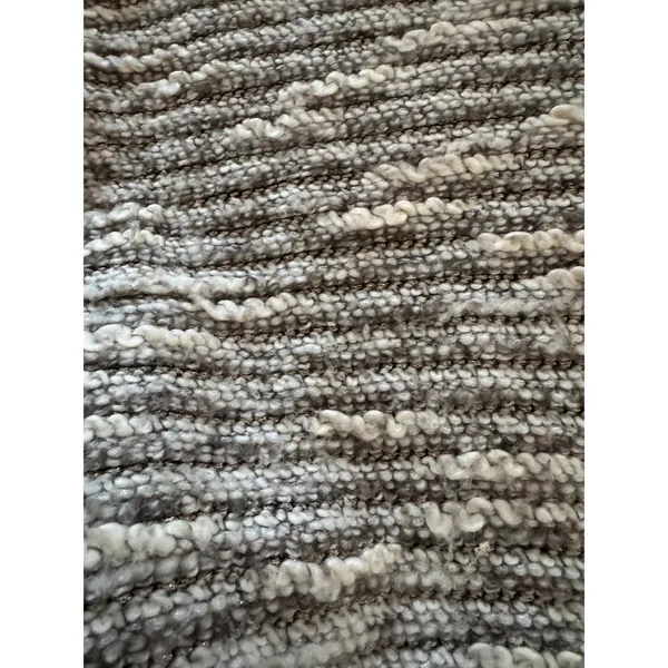Free People Textured Striped Knit Sweater Light Grey Cream Boho Casual Size M‎ - Image 4