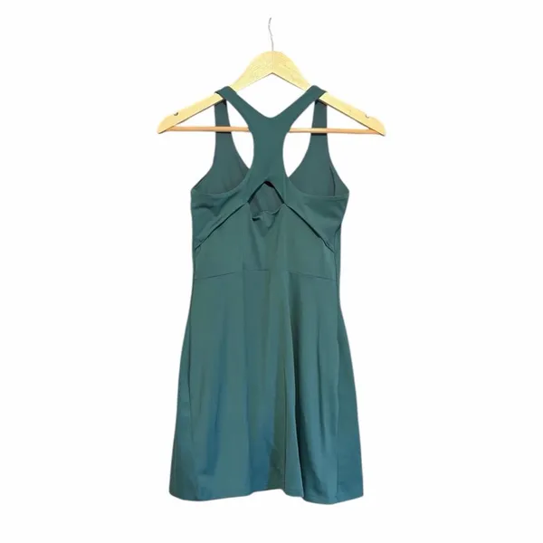 Girlfriend Collective Lola Alpine Green V-Neck Dress - Image 3