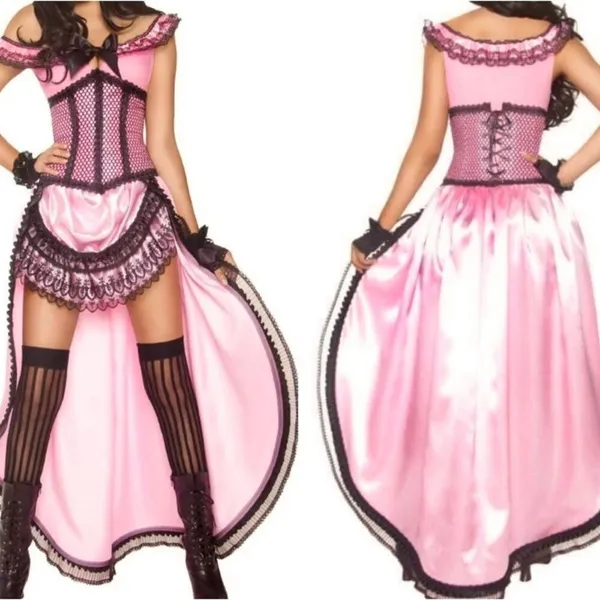 Moulin Rouge Inspired High-Low Corset Dress Burlesque Costume Size Large NEW - Image 3