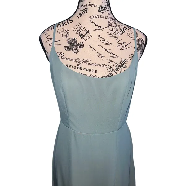 Birdy‎ Grey Amy Dress Sea Glass Chiffon Bridesmaid Gown Size Small Weddi… - Image 7