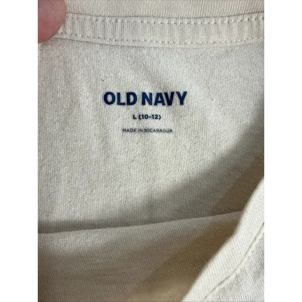 Old Navy Nirvana T Shirt Women's L 10/12 Beige Graphic Print Band Collectible - Image 4