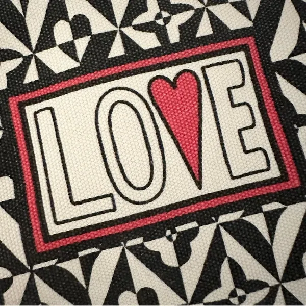 Brighton Love Zippered Makeup‎ Bag Women's Black White Valentine Hearts - Image 2