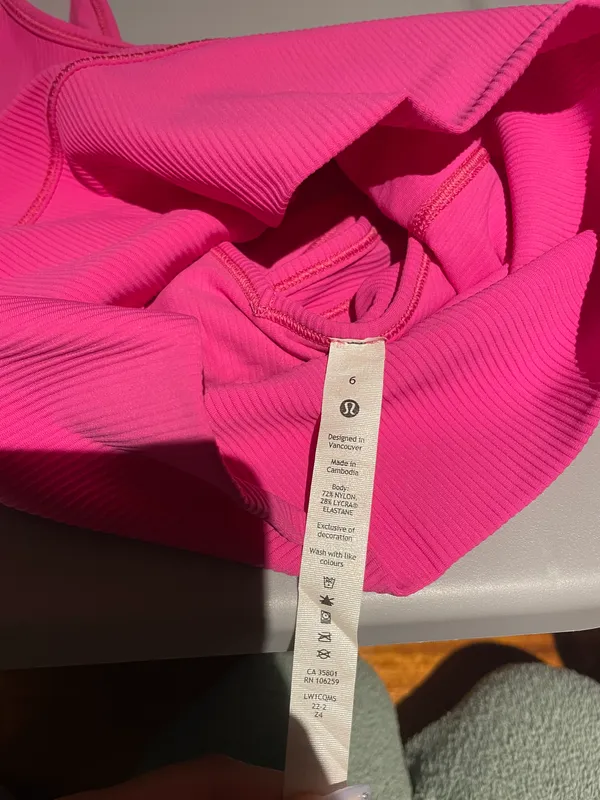 Lululemon POW Pink Ribbed Power Pivot Tank 6 - Image 5