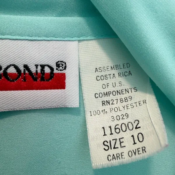 Judy Bond Vintage Women's Size 10 Aqua Bow Blouse Long Sleeve Button Up - Image 5