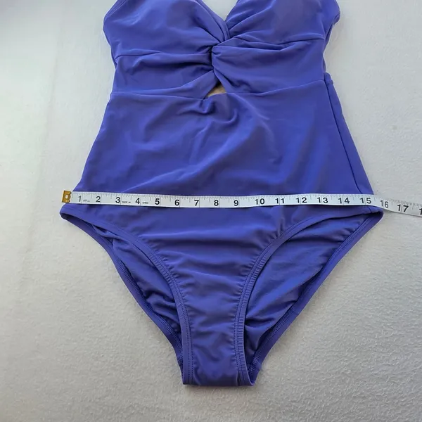 Kona Sol NWT Womens Purple Twist Front Keyhole One Piece Swimsuit Size M 8-10 - Image 9