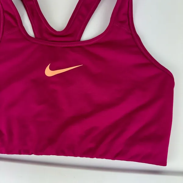Nike Dri Fit Sports Bra Magenta Pink Sz Large Nike Swoosh Activewear - Image 3