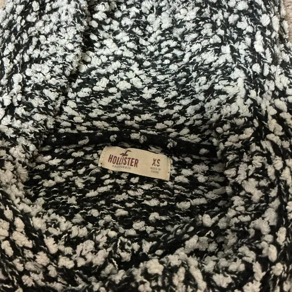 Hollister Black‎ White Speckled Knit Hoodie Sweater Pullover XS - Image 3