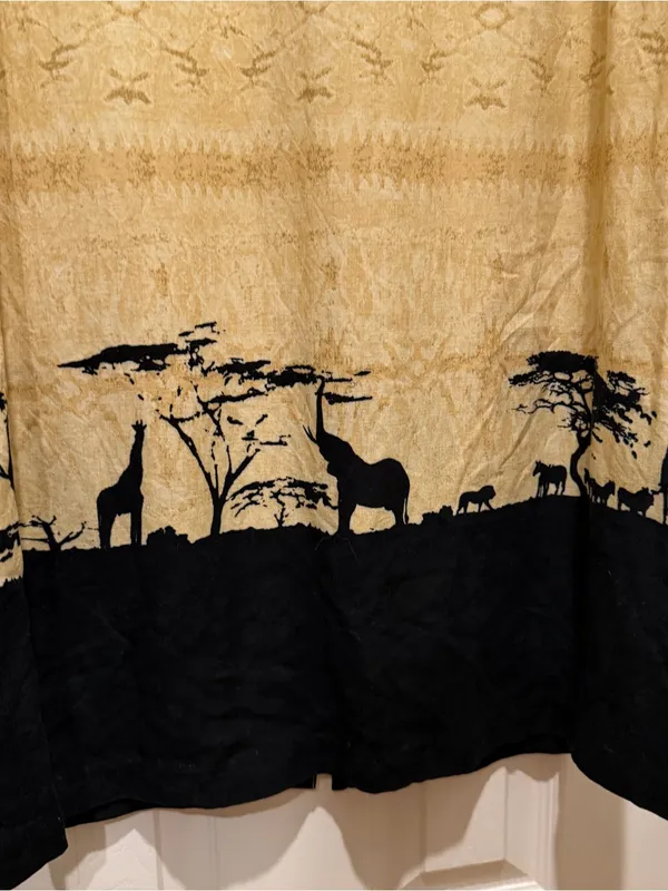 Miss Allegra XL Linen Rayon Safari Animal Print Midi Dress Made Canada - Image 2