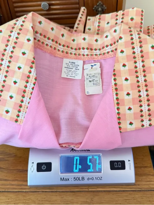 Vintage Deadstock Pearl Snap Strawberry Print Top Smock Pockets Women’s Size XL - Image 11