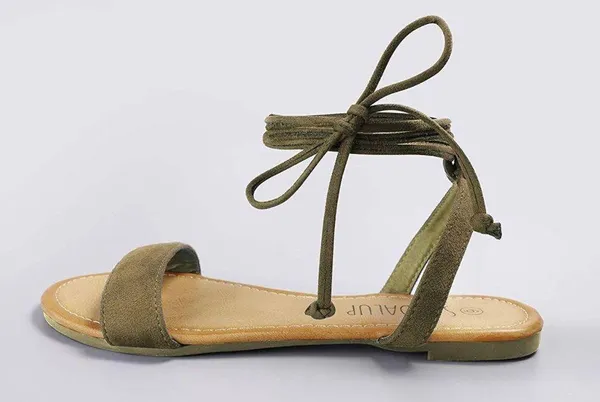 Lace Up Green Sandals Size 7 - Image 4
