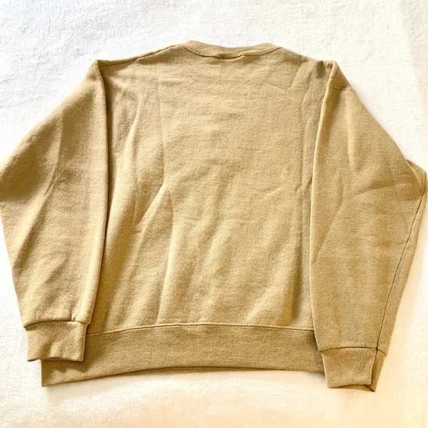 Lee Kroger Heavyweight Sweatshirt Womens Size M Tan Vintage Y2K Cotton Blend USA - Image 9