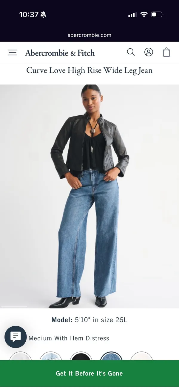 Abercrombie & Fitch Curve Love High Rise Wide Leg Jeans - Image 3