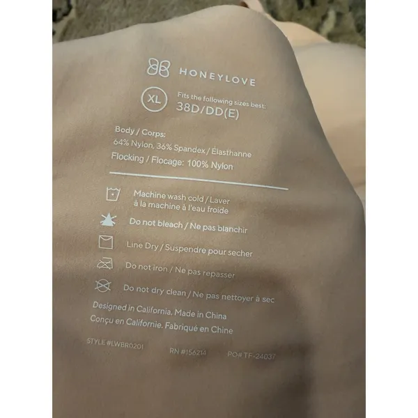 Honeylove Silhouette Wireless Bra Woman's Sz XL 38D/DD(E) Blush Shaping Comfort - Image 4