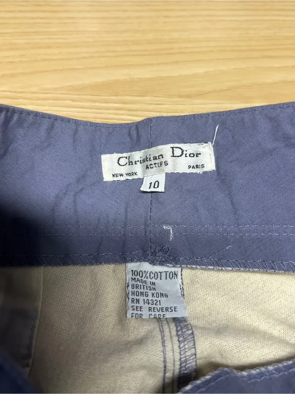 Vintage Christian Dior Actifs 80s High Rise Pleated Cotton Pants Size 10 - Image 10