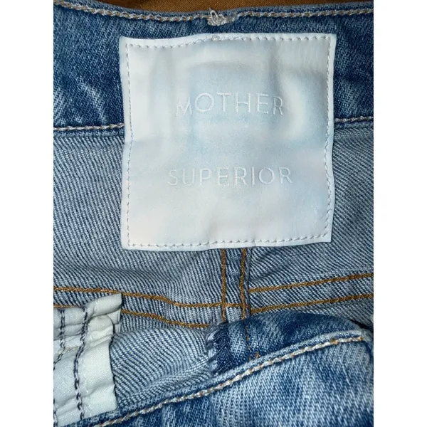 Mother The Hustler Ankle‎ Fray High Rise Flare Jeans Light Blue WashSz 24 - Image 9