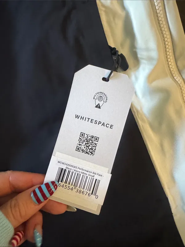 WHITESPACE Performance Riding Bib Pant in Black & Warm White - Image 3