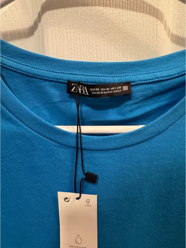 ZARA Baby Tee Blue Cropped - Image 3